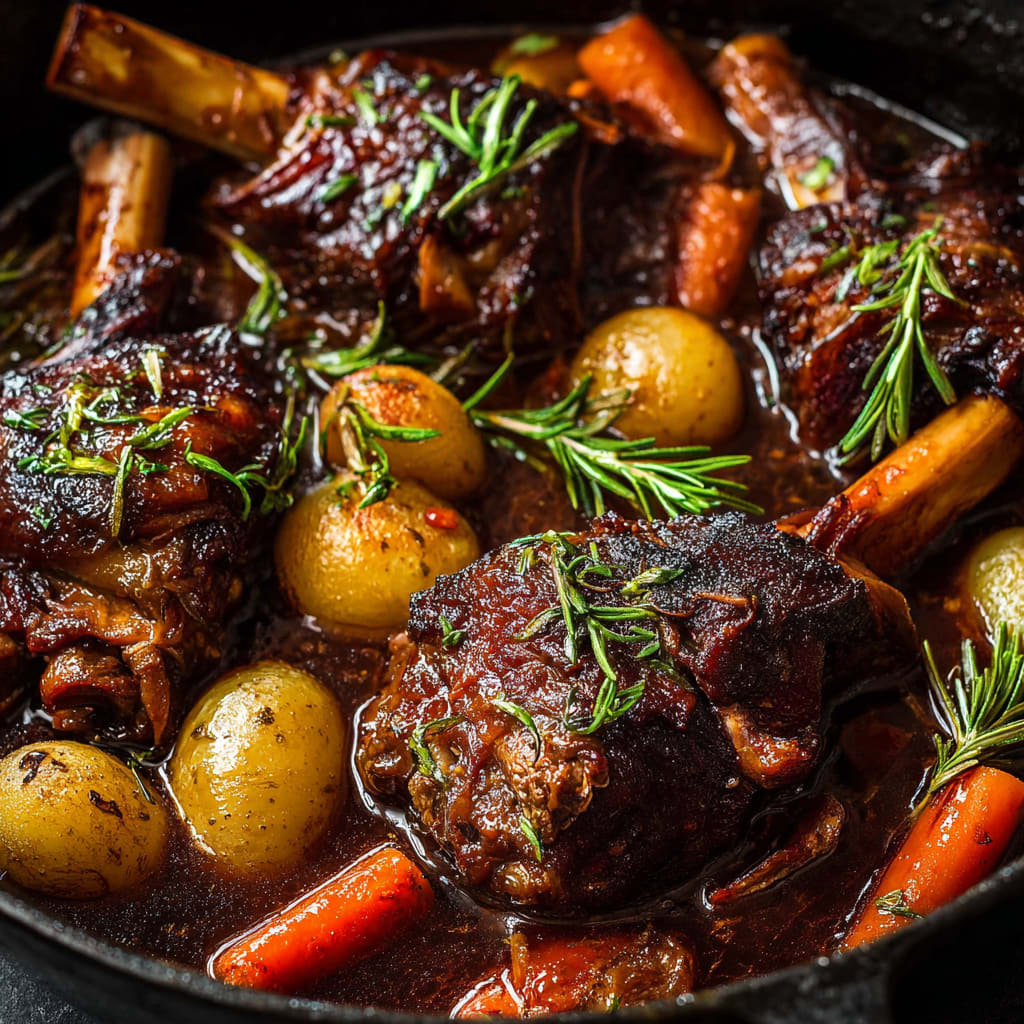 Slow Cooked Lamb Shanks