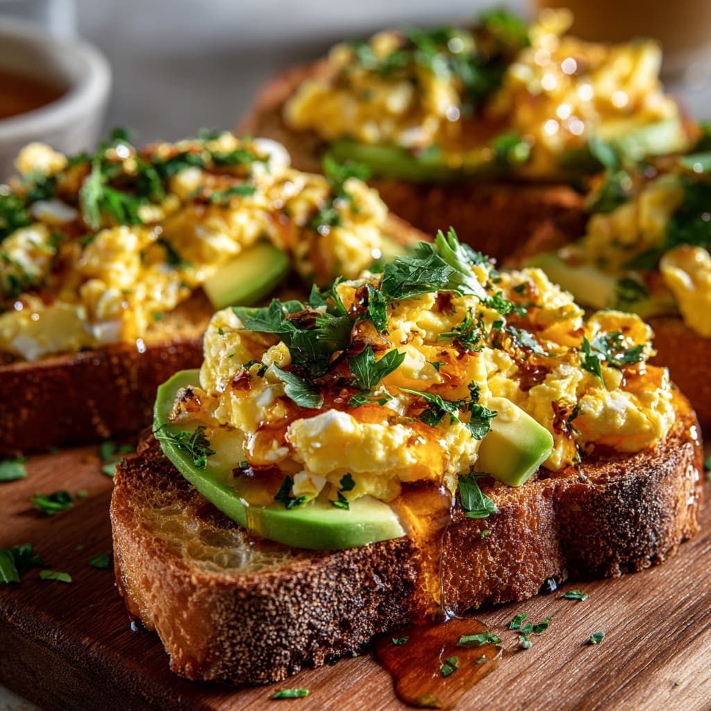 Spicy Chili Butter Avocado Toast with Eggs