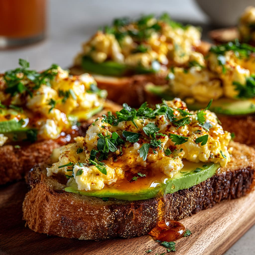 Spicy Chili Butter Avocado Toast with Eggs