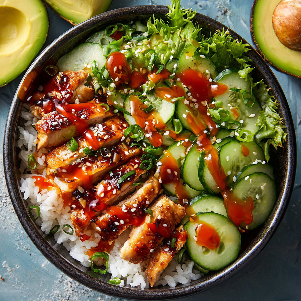 Spicy Honey Ginger Chicken Bowls