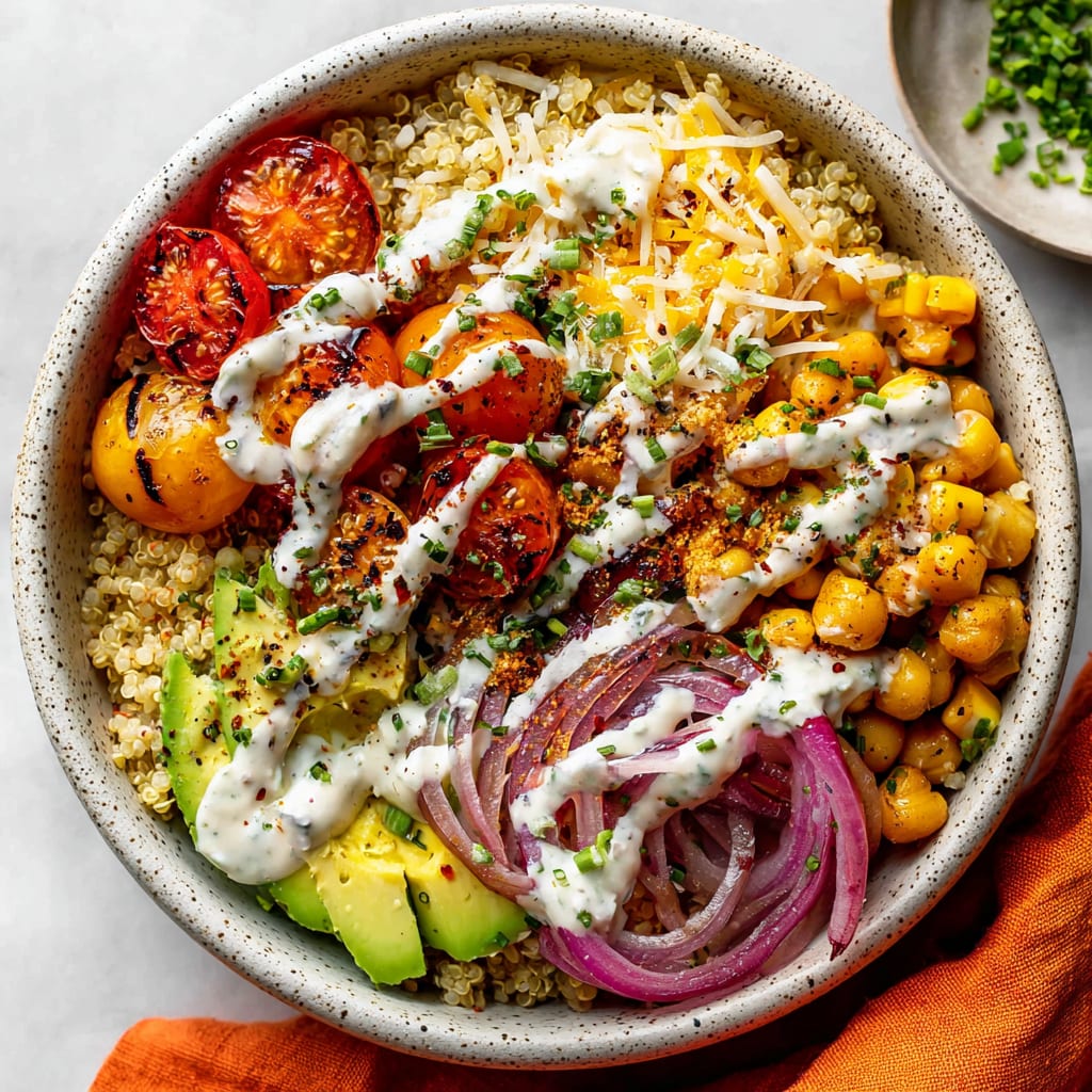 BBQ Ranch Chickpea Quinoa Bowls