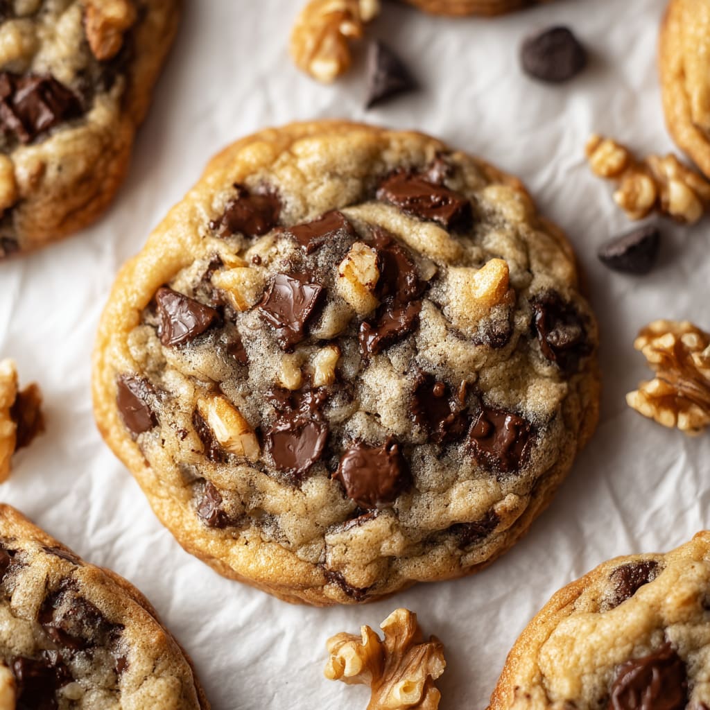 Chewy Chocolate Chip Cookies with Walnuts