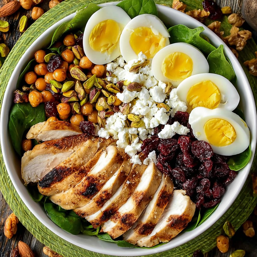 Chicken Power Bowls with Crispy Baked Garbanzo Beans