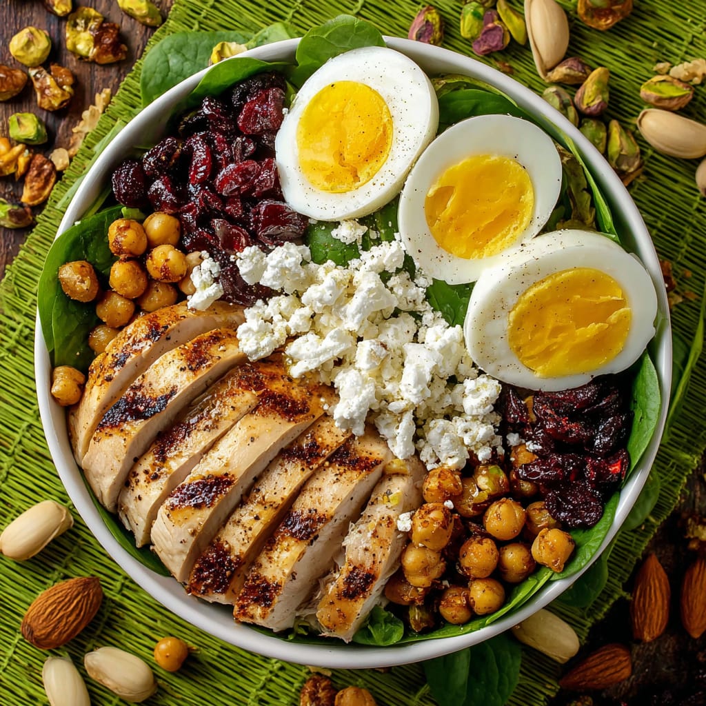 Chicken Power Bowls with Crispy Baked Garbanzo Beans