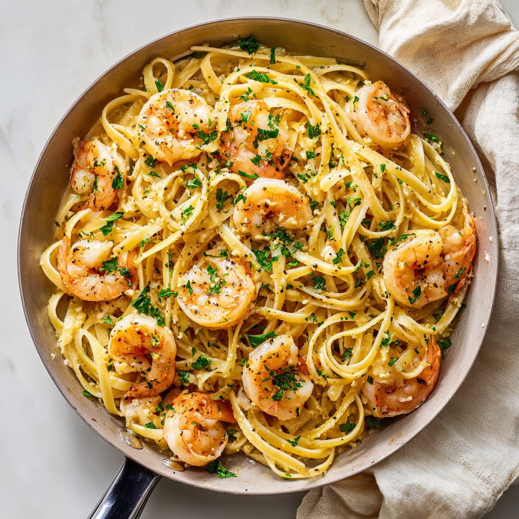 Creamy Garlic Shrimp Pasta