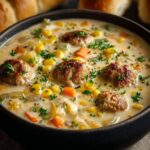 Creamy Meatball Soup with Vegetables
