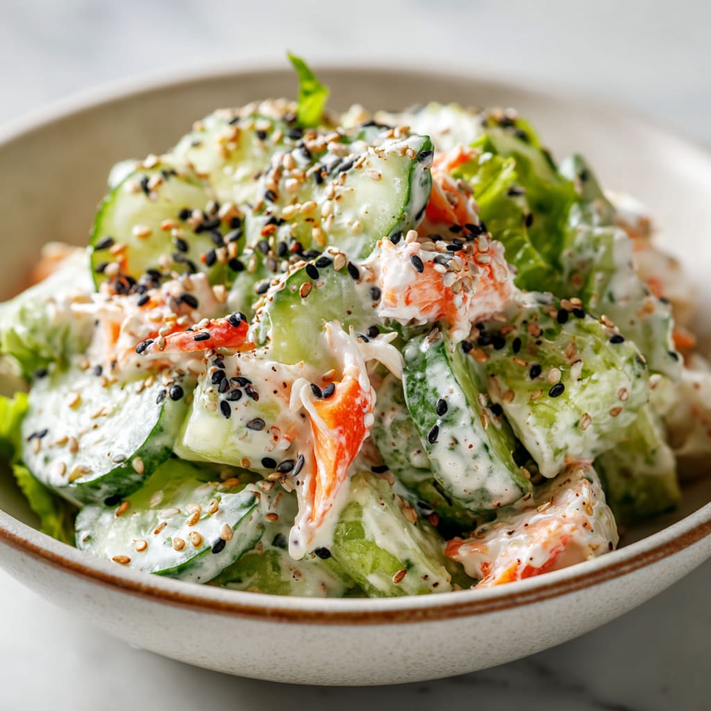 Easy California Roll Cucumber Salad