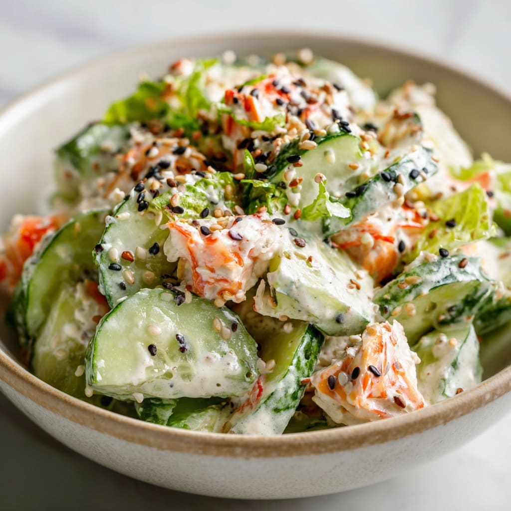 Easy California Roll Cucumber Salad