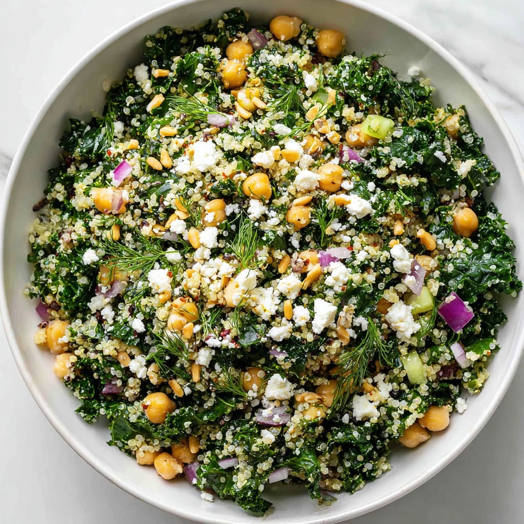 Easy Kale Quinoa Salad With Lemon Dressing
