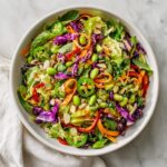 Edamame Crunch Salad with Sesame Cashew Lime Dressing