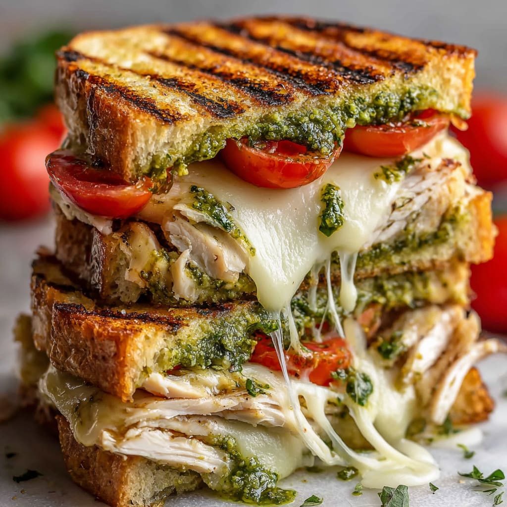 Gourmet Chicken Pesto Sourdough Sandwich