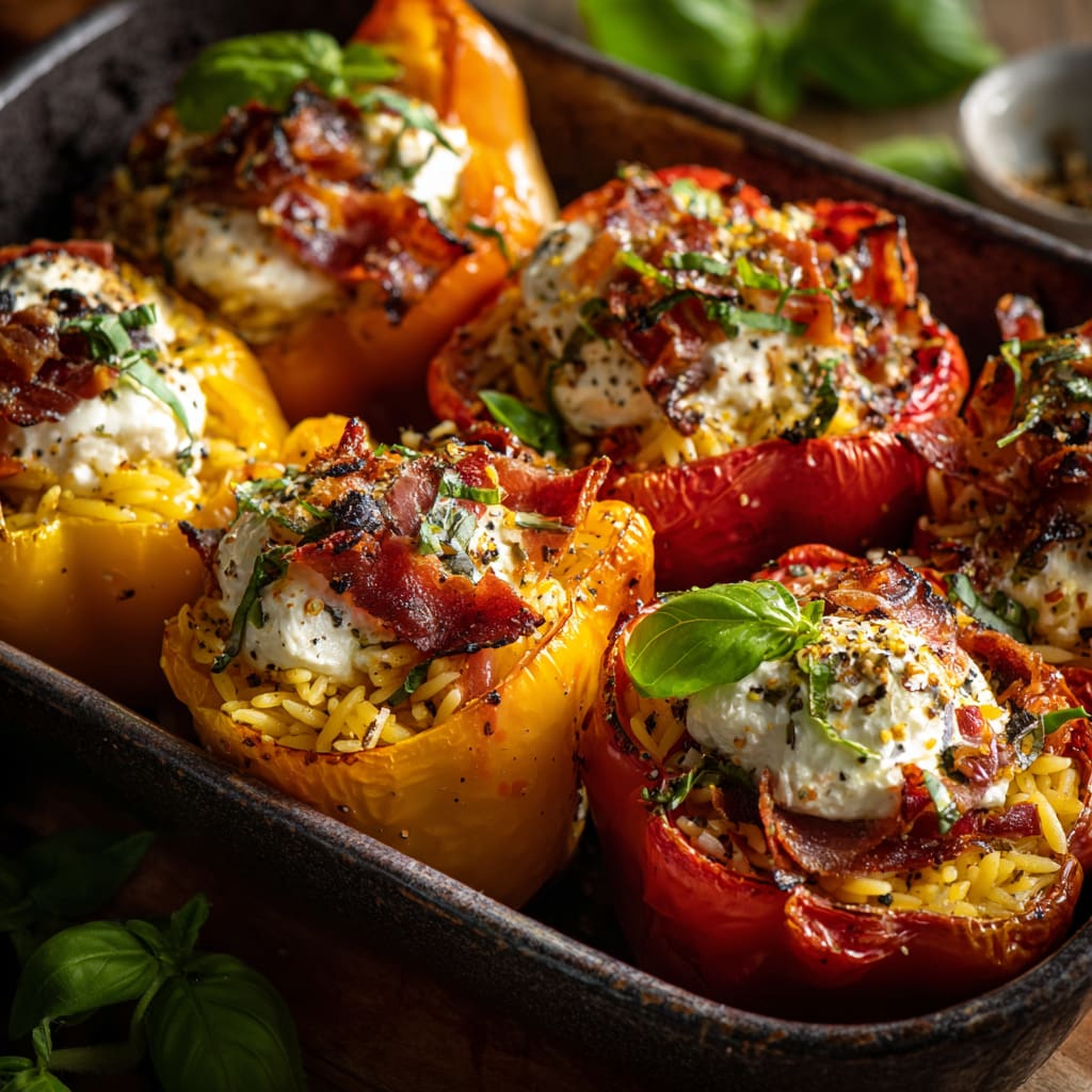 Orzo-Stuffed Peppers