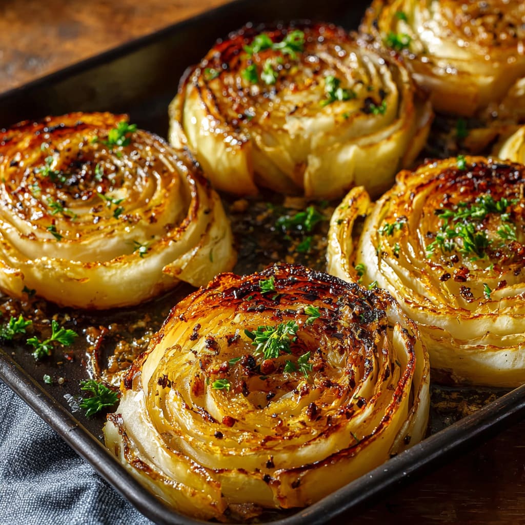 Oven Roasted Garlic Cabbage Steaks