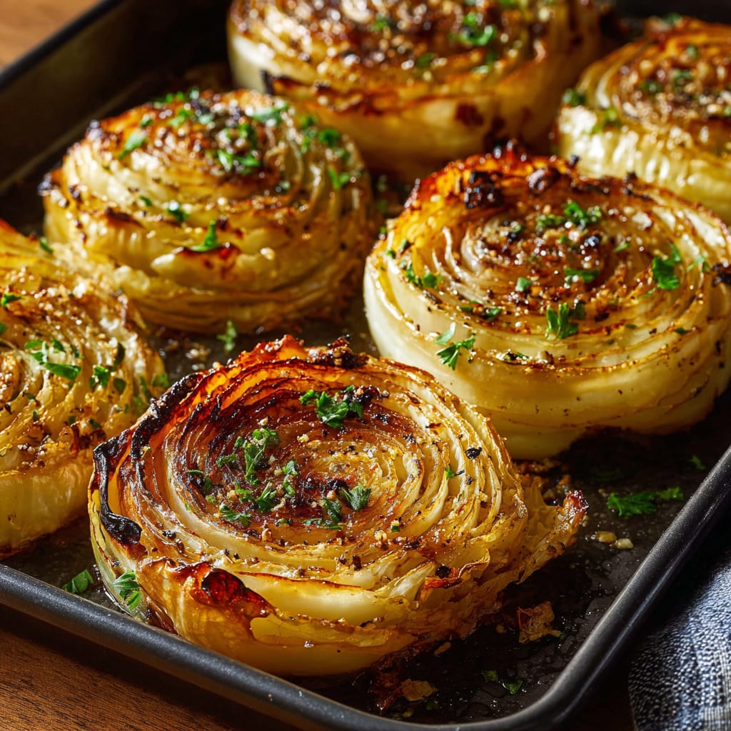 Oven Roasted Garlic Cabbage Steaks