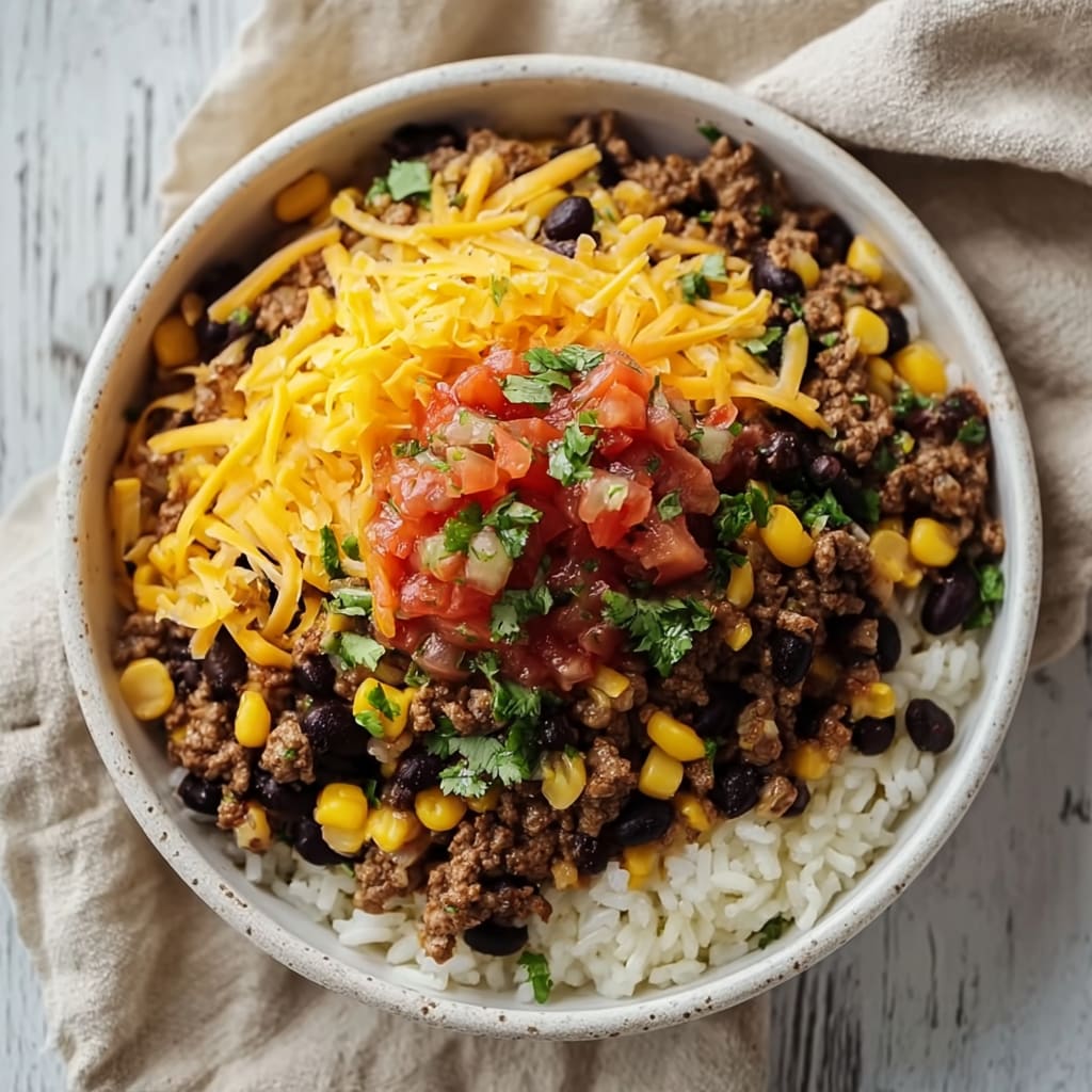 Quick & Hearty Ground Beef Burrito Bowl