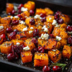 Roasted Butternut Squash with Cranberries and Feta