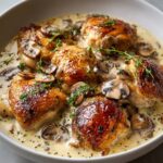 Savory Chicken in a Creamy Asiago Mushroom Sauce