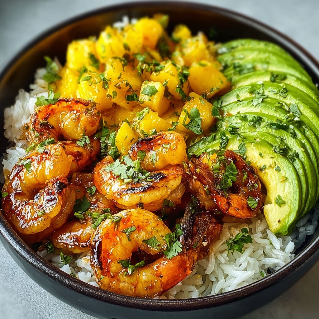 Shrimp Avocado Mango Bowls