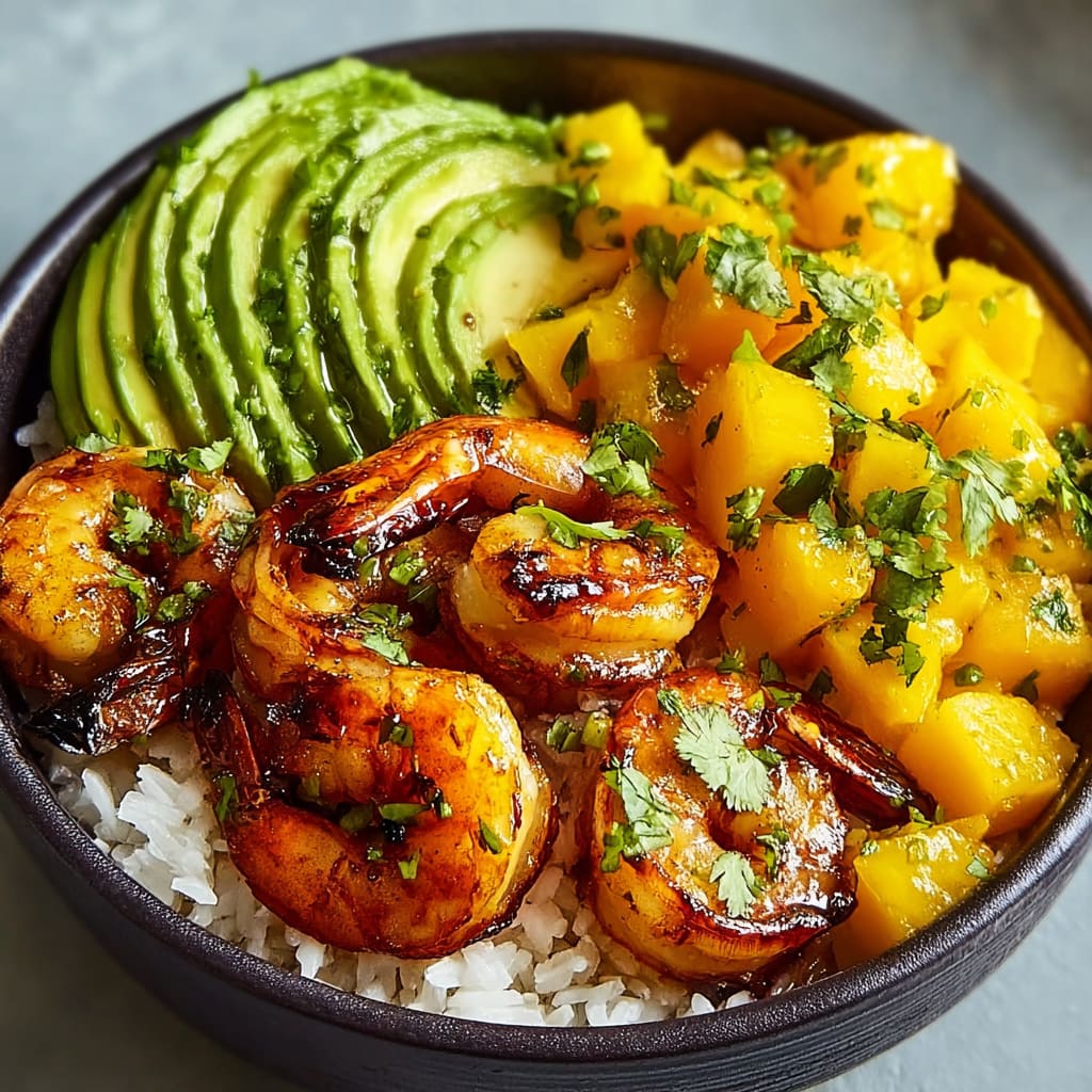 Shrimp Avocado Mango Bowls