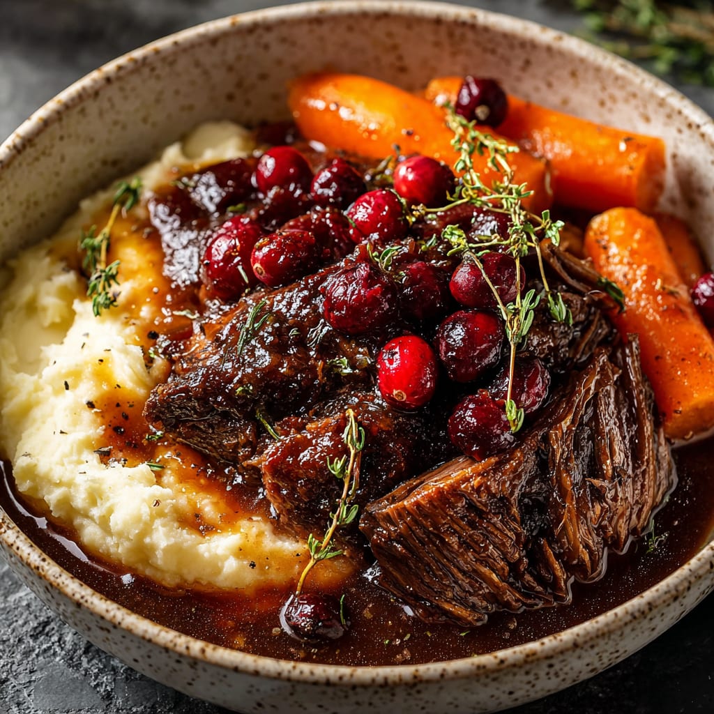 Slow-Braised Cranberry Maple Beef Roast