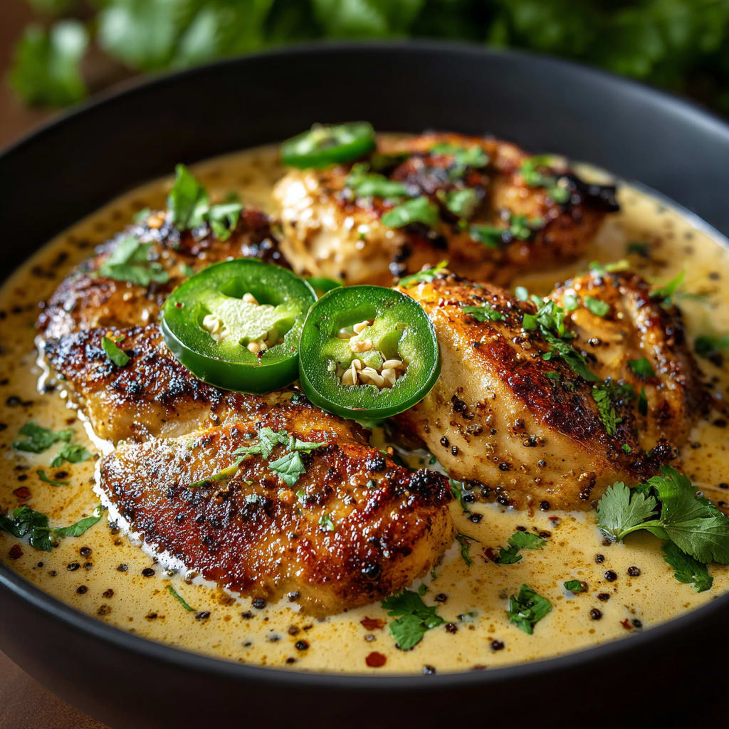 Spicy Jalapeno Chicken with Creamy Sauce