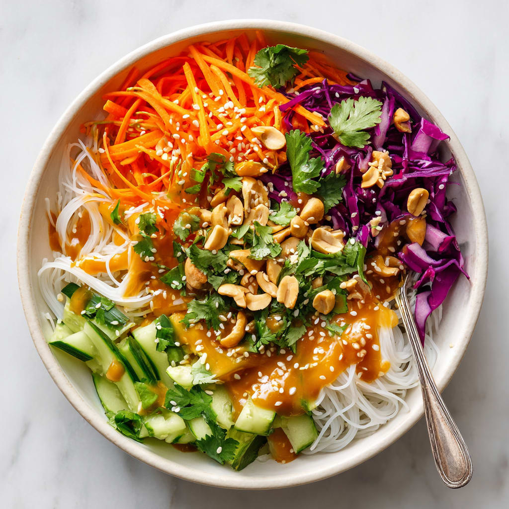 Spring Roll Bowl with Peanut Sauce