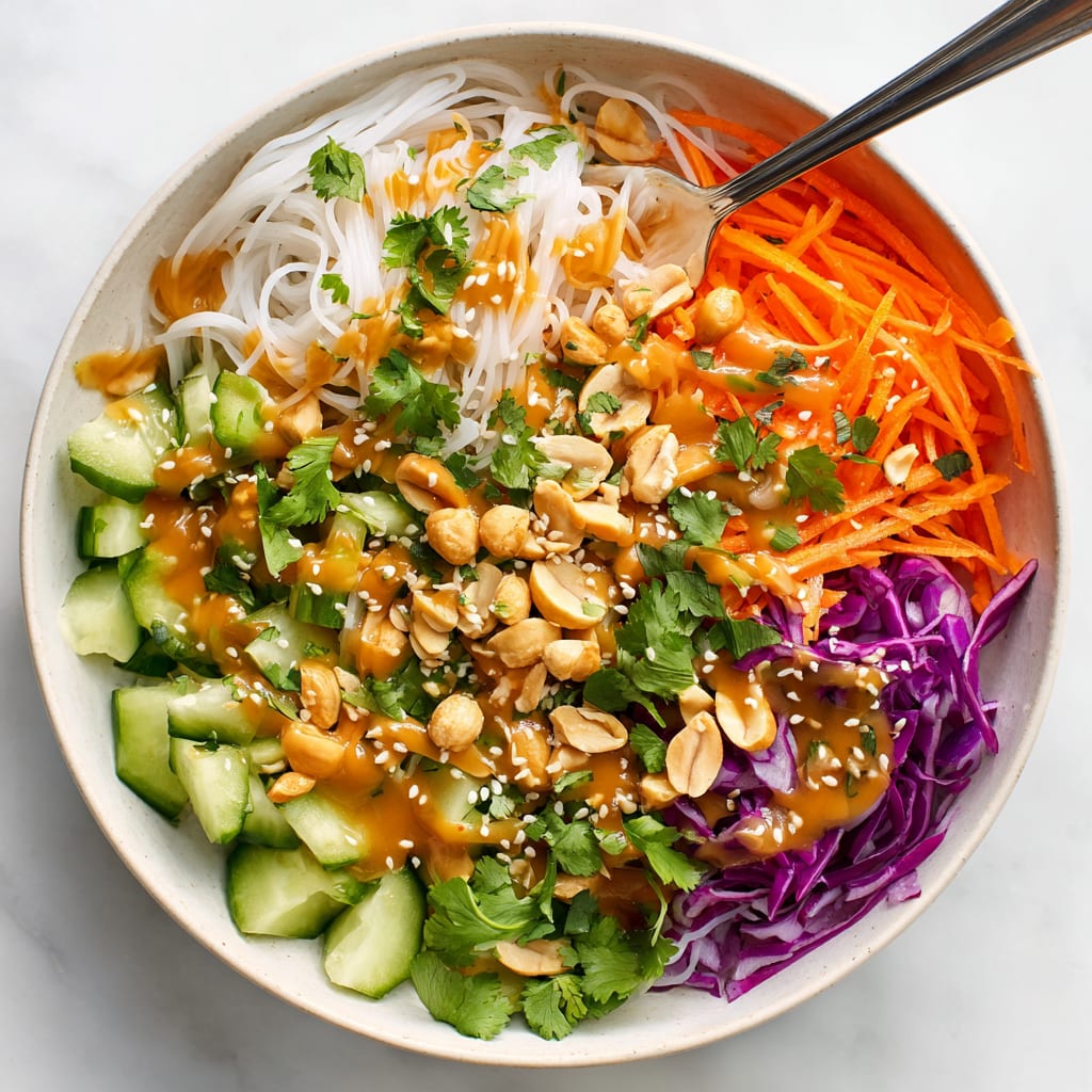 Spring Roll Bowl with Peanut Sauce