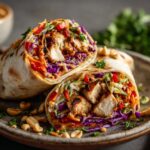 Thai Chicken Wrap with Crunchy Asian Slaw