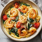 Tomato Spinach Shrimp Pasta