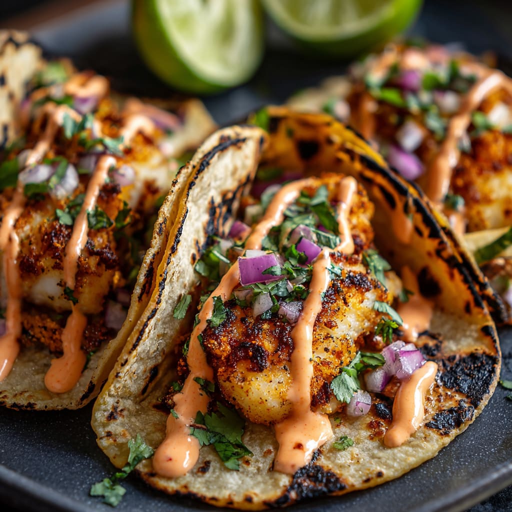 Zesty Fish Tacos with Spicy Sriracha Lime Sauce