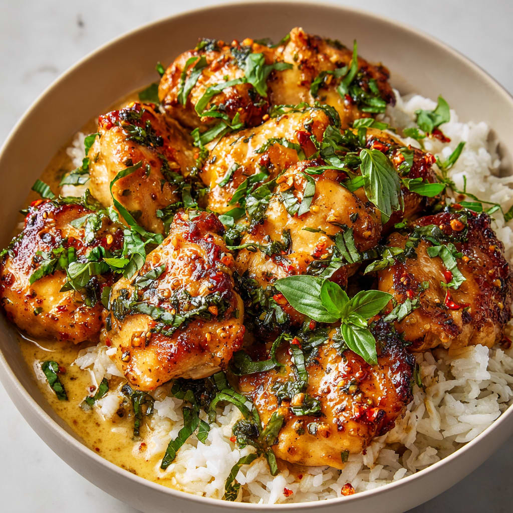Spiced Coconut Basil Chicken